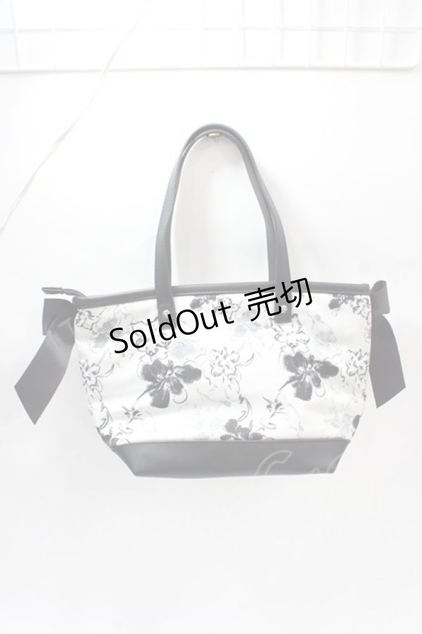 画像2: Maison de FLEUR / フラワー柄トートバッグ F ブラック Y-25-07-31-017-LO-BG-SZ-ZY (2)
