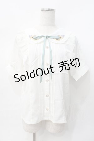画像: axes femme POETIQUE / ヒマワリブーケ刺繍ブラウス  生成り Y-25-07-31-025-AX-BL-SZ-ZY
