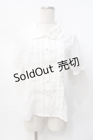 画像: axes femme POETIQUE / マリン刺繍パフブラウス  白 Y-25-07-31-028-AX-BL-SZ-ZY