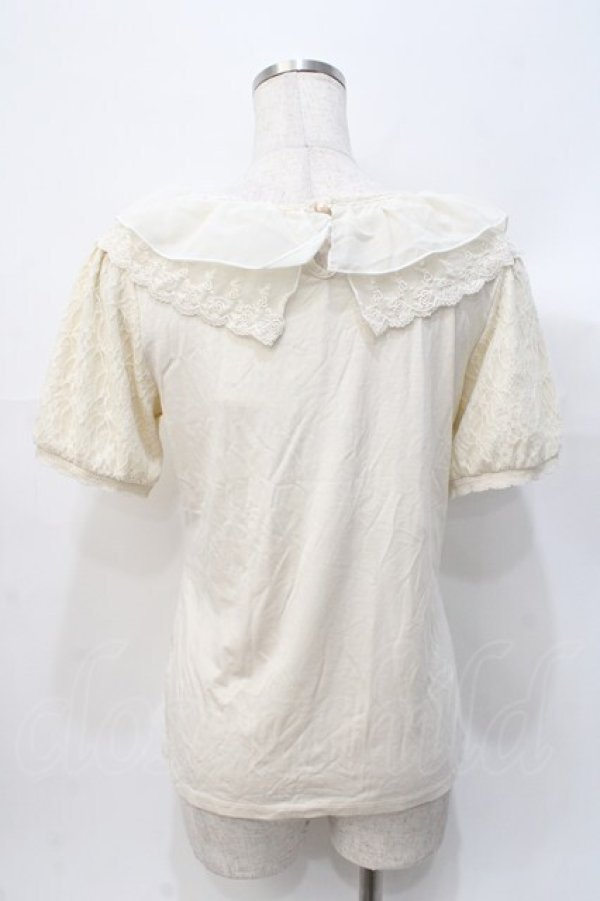 画像3: axes femme / レースパフスリーブTシャツ M 生成り Y-25-07-31-029-AX-TO-SZ-ZY (3)