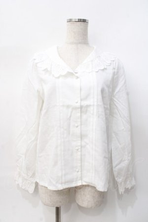 画像: axes femme POETIQUE / コットンレースブラウス  白 Y-25-07-31-030-AX-BL-SZ-ZY