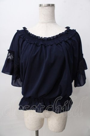 画像: axes femme / エスパンディフレア袖プルオーバー  紺 Y-25-08-02-039-AX-TO-SZ-ZY