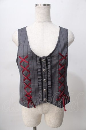 画像: axes femme / レースアップベスト  グレー Y-25-08-02-040-AX-TO-SZ-ZY