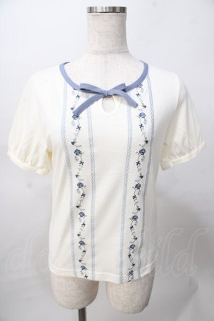 画像: Fi.n.t / チロル刺繍パイピングトップス F オフ×ブルー Y-25-08-02-043-CA-TO-SZ-ZY