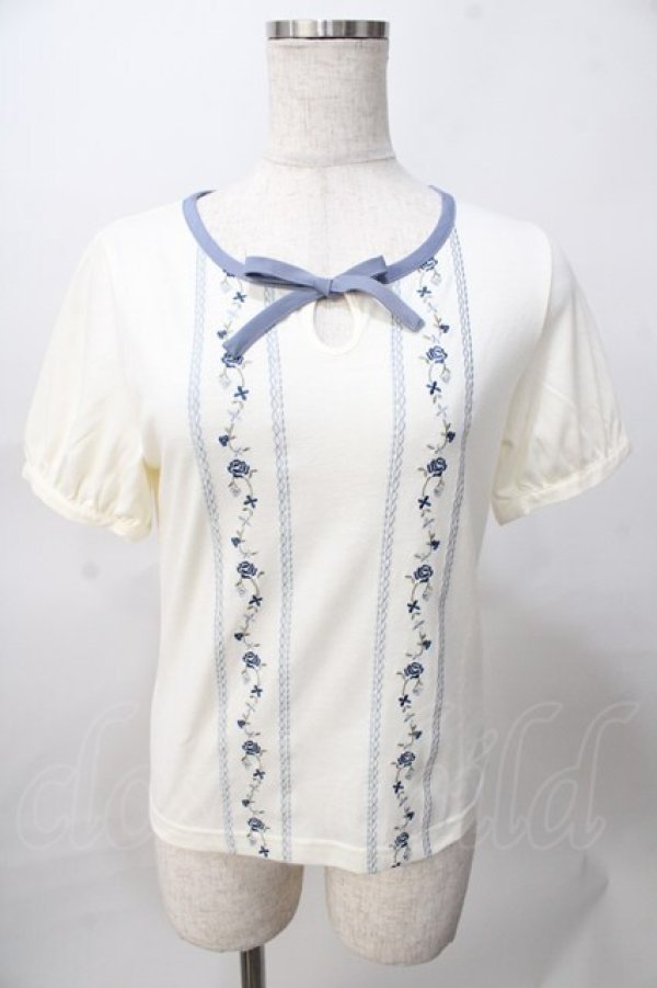 画像1: Fi.n.t / チロル刺繍パイピングトップス F オフ×ブルー Y-25-08-02-043-CA-TO-SZ-ZY (1)