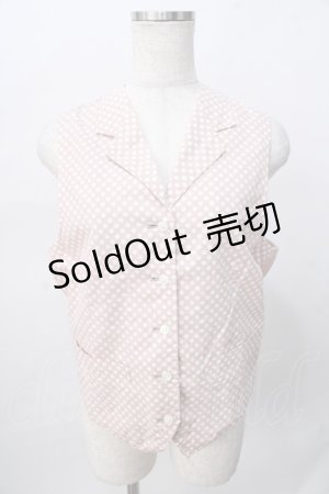 画像: PINK HOUSE / ドットベスト  ピンク Y-25-08-02-054-LO-TO-SZ-ZY