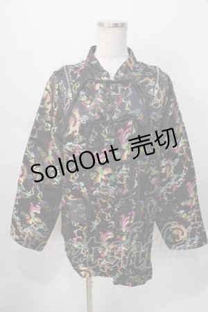 画像: LISTEN FLAVOR / ドラゴンチャイナブロケードシャツ F ブラック Y-25-08-02-057-PU-BL-SZ-ZY