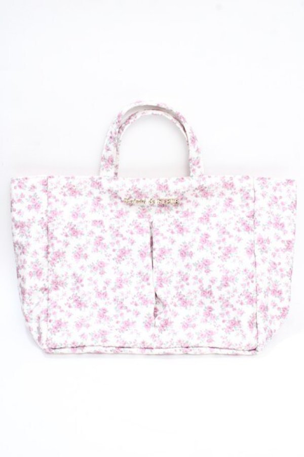 画像1: Maison de FLEUR / 撥水加工フラワープリントバッグインバッグ F ピンク Y-25-08-02-008-LO-BG-SZ-ZY (1)