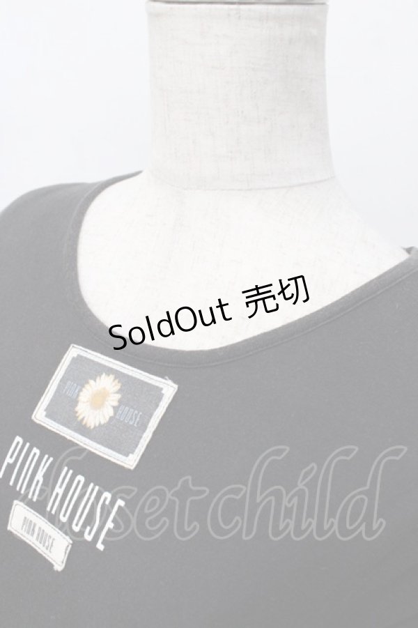 画像3: PINK HOUSE / ひまわりワッペンカットワンピース  黒 Y-25-08-02-079-LO-OP-SZ-ZY (3)