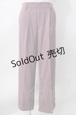 画像: axes femme / 花刺繍ストレートカットパンツ  ピンク Y-25-08-02-104-AX-PA-SZ-ZY