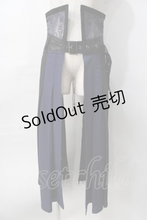 画像: Qutie Frash / 袴プリーツコルセット  青 Y-25-08-02-112-QU-SK-SZ-ZY