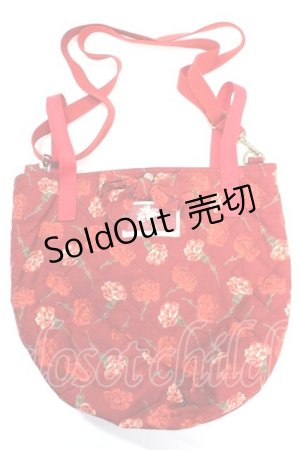 画像: PINK HOUSE / カーネーション柄ミニバケツ型ショルダーバッグ  赤 Y-25-08-02-013-LO-BG-SZ-ZT-K023