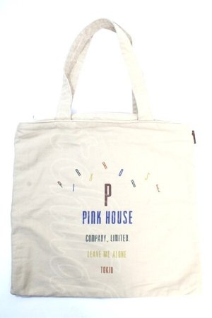 画像: PINK HOUSE / ロゴプリントトートバッグ  ベージュ Y-25-08-02-018-LO-BG-SZ-ZY