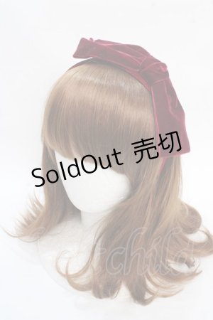 画像: F i.n.t / ベロアリボンカチューシャ  ワイン Y-25-08-02-025-CA-AC-SZ-ZT0810Y