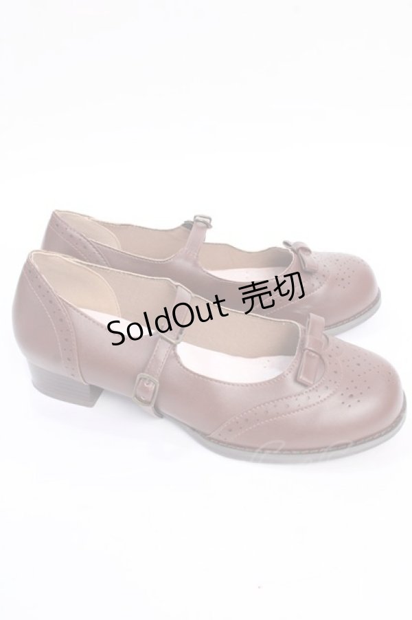 画像4: m petit by misako / AMマイメロパンチングパンプス L 中茶 Y-25-08-02-031-LO-ZA-SZ-ZY (4)