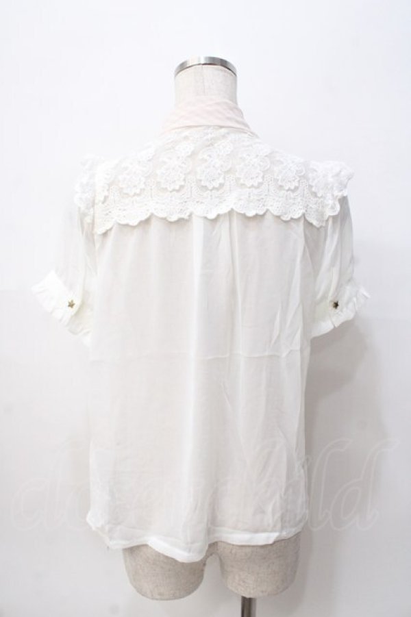 画像3: LIZ LISA / ストライプリボンブラウス 0 オフ白 Y-25-08-07-003-LO-BL-HR-ZT028 (3)