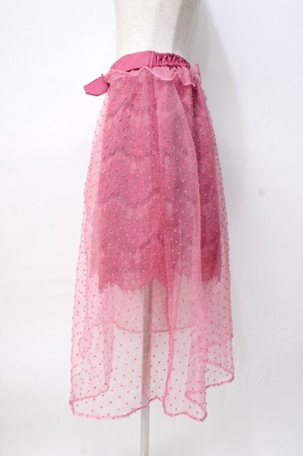 画像2: LIZ LISA / シアードットスカート 0 ピンク Y-25-08-07-030-LO-SK-SZ-ZT025 (2)