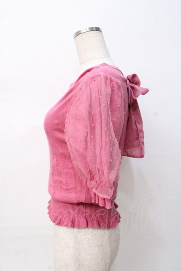 画像2: LIZ LISA / ドットニットトップス 0 ピンク Y-25-08-07-007-LO-TO-SZ-ZH (2)