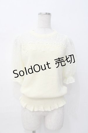 画像: LIZ LISA / ドットメッシュスリーブニット 0 イエロー Y-25-08-07-009-LO-TO-SZ-ZT028