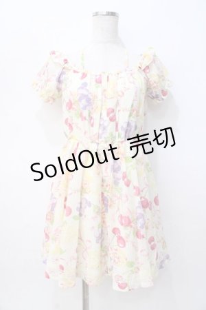 画像: LIZ LISA / フルーツロゴ柄ワンピース 0 イエロー Y-25-08-07-018-LO-OP-SZ-ZI