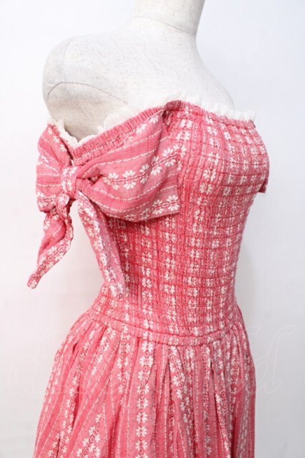 画像4: LIZ LISA / オフショルシャーリングワンピース 0 アカ Y-25-08-07-019-LO-OP-SZ-ZI (4)