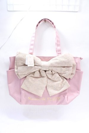 画像: Maison de FLEUR / ルミネ限定レースビッグリボントートMバッグ F ベージュ Y-25-08-08-001-LO-BG-SZ-ZY