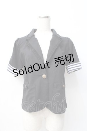 画像: axes femme / 半袖ロールアップカットジャケット M 黒 Y-25-08-08-036-AX-JA-SZ-ZI