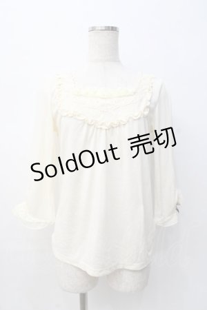 画像: axes femme / 袖口モチーフ付インナープルオーバー M 生成り Y-25-08-08-039-AX-TO-SZ-ZY