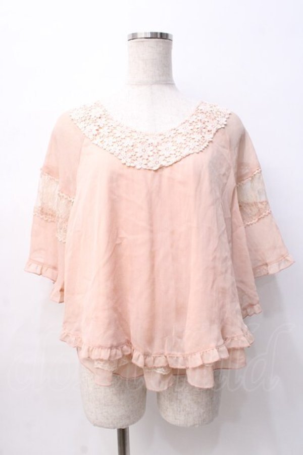 画像1: axes femme / Backデザインシフォントップス M アワピンク Y-25-08-08-041-AX-TO-SZ-ZT1222K (1)