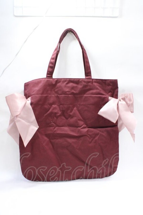 画像2: Maison de FLEUR / 受注限定Bordeauxキャンバストートバッグ F ピンクベージュ Y-25-08-08-005-LO-BG-SZ-ZT500 (2)