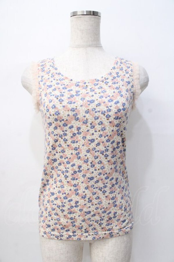 画像1: Emily Temple cute / フラワープリントタンクトップ M オフ白 Y-25-08-08-050-ET-TO-SZ-ZT102 (1)
