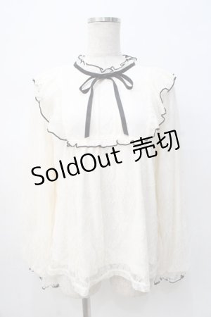 画像: axes femme / バイカラーメローレースプルオーバー F 生成り Y-25-08-08-051-AX-TO-SZ-ZI