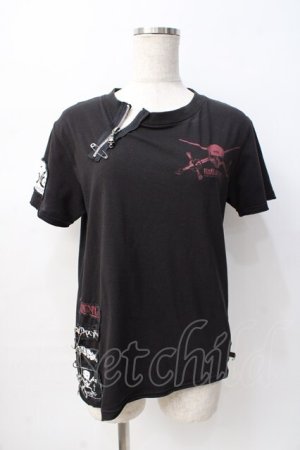 画像: MAD / 半袖プリントカットソー  黒 Y-25-08-08-053-PU-TO-SZ-ZY