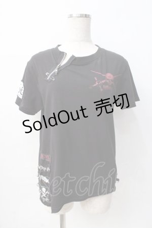 画像: MAD / 半袖プリントカットソー  黒 Y-25-08-08-053-PU-TO-SZ-ZT179