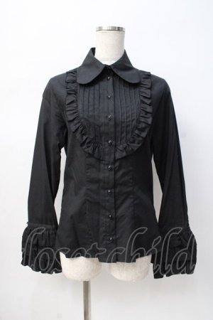 画像: PEACE NOW / フリルブラウス M 黒 Y-25-08-08-055-PU-BL-SZ-ZY