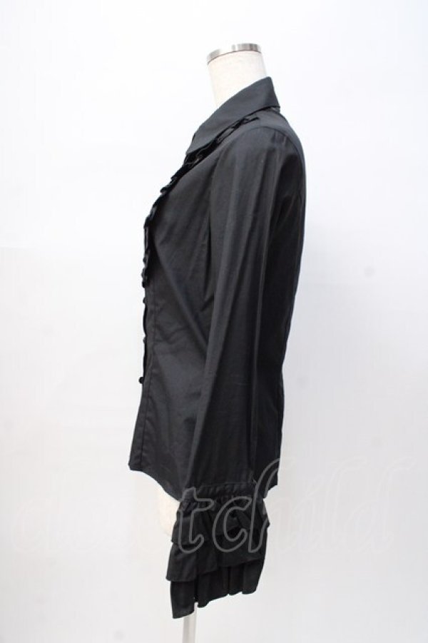 PEACE NOW / フリルブラウス M 黒 Y-25-08-08-055-PU-BL-SZ-ZY