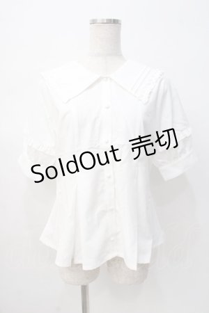 画像: axes femme POETIQUE / フリルデザインセーラーブラウス M 生成り Y-25-08-08-058-AX-BL-SZ-ZY