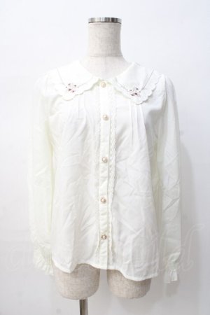 画像: axes femme POETIQUE / スカラップ刺繍襟ブラウス M 生成り Y-25-08-08-059-AX-BL-SZ-ZY