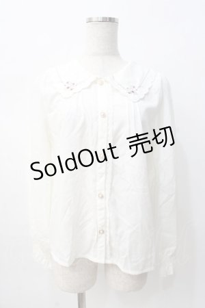 画像: axes femme POETIQUE / スカラップ刺繍襟ブラウス M 生成り Y-25-08-08-059-AX-BL-SZ-ZY