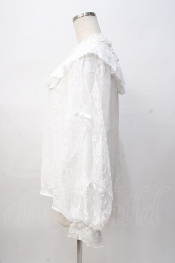 画像2: axes femme kawaii / ヴィンテージシフォンブラウス M 白 Y-25-08-08-060-AX-BL-SZ-ZH (2)