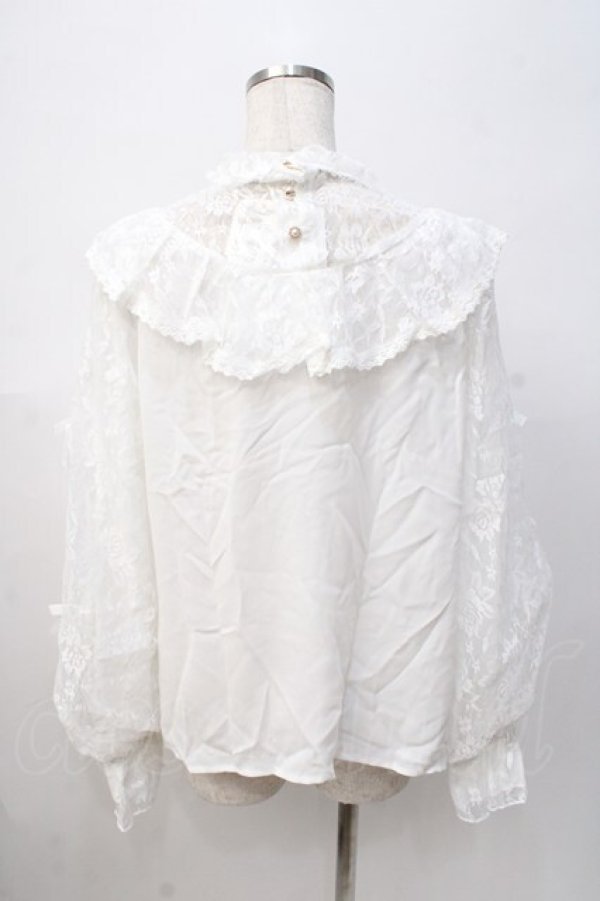 画像3: axes femme kawaii / ヴィンテージシフォンブラウス M 白 Y-25-08-08-060-AX-BL-SZ-ZH (3)