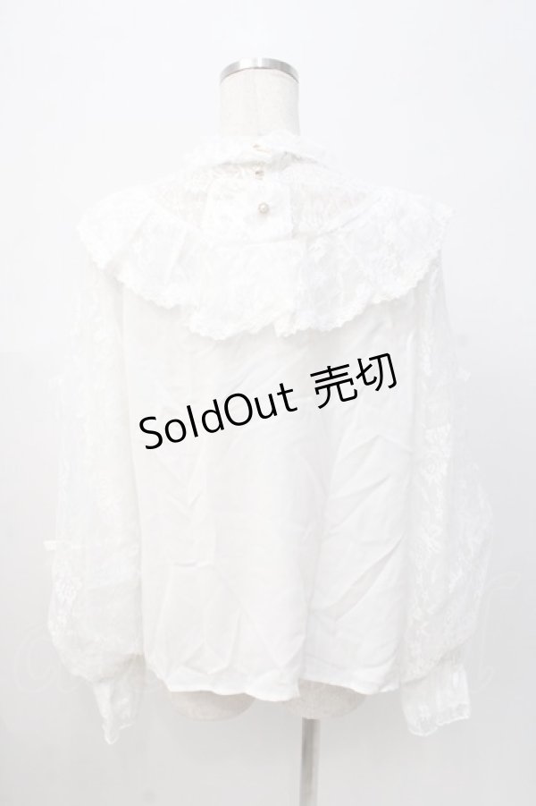 画像3: axes femme Kawaii / ヴィンテージシフォンブラウス M 白 Y-25-08-08-060-AX-BL-SZ-ZH (3)