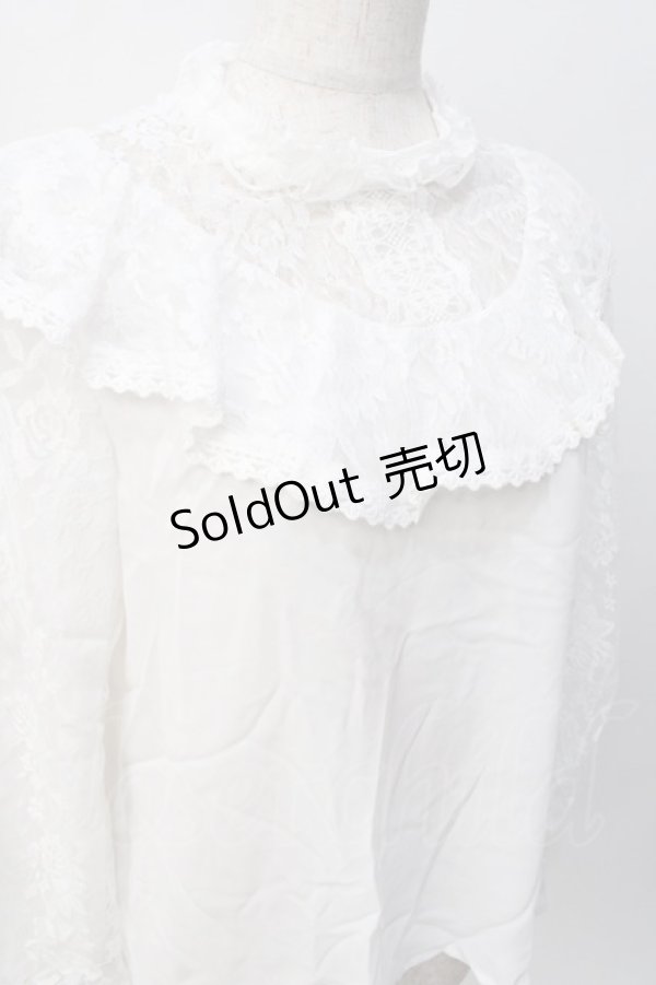 画像4: axes femme Kawaii / ヴィンテージシフォンブラウス M 白 Y-25-08-08-060-AX-BL-SZ-ZH (4)