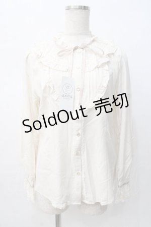 画像: axes femme / 透けレースとろみブラウス M 生成り Y-25-08-08-061-AX-BL-SZ-ZY