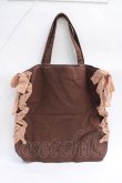 画像2: Maison de FLEUR / 原宿限定キャンバスレースアップトートバッグ F ブラウン Y-25-08-08-007-LO-BG-SZ-ZT500 (2)