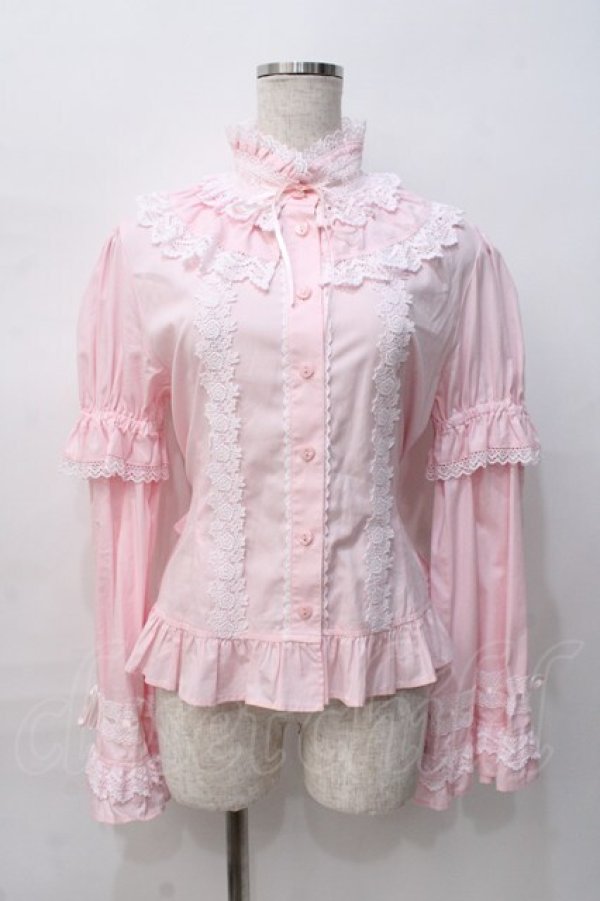 画像1: BABY,THE STARS SHINE BRIGHT / mary・marryブラウス  ピンク Y-25-08-08-064-BA-BL-SZ-ZY (1)