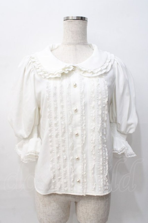 画像1: mille fille closet by LODISPOTTO / フリル襟ブラウス  白 Y-25-08-08-066-LO-BL-SZ-ZY (1)
