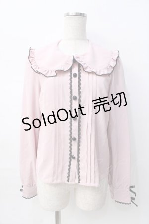 画像: DearMyLove / フリル襟ブラウス  ピンク Y-25-08-08-068-EL-TO-SZ-ZY