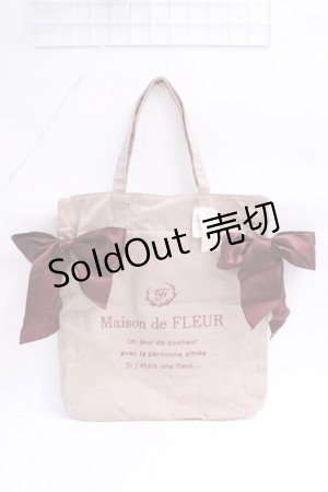 画像: Maison de FLEUR / 受注限定Beigeキャンバストートバッグ F ボルドー Y-25-08-08-010-LO-BG-SZ-ZT500