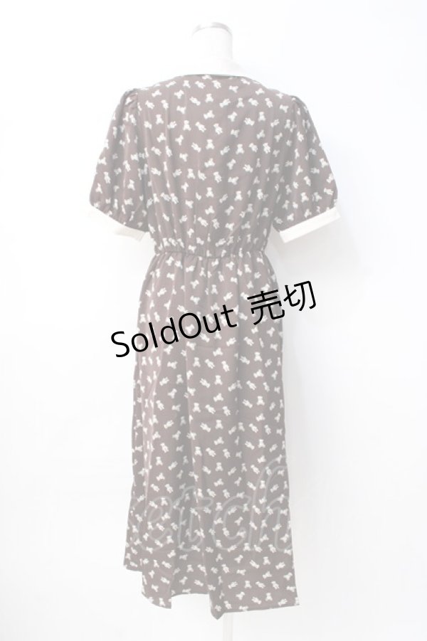 画像3: axes femme POETIQUE / ベアドットシャツ風ワンピース M 茶. Y-25-08-08-087-AX-OP-SZ-ZT184 (3)